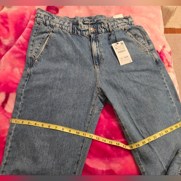 Womens Zara denim paperbag baggy fit jeans - Picture 13 of 14